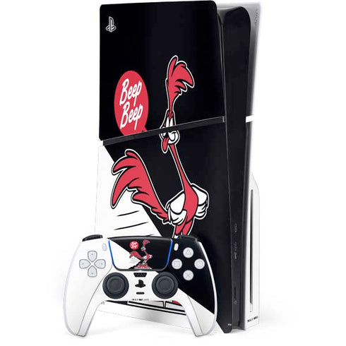 Looney Tunes Retro Road Runner PS5 Slim Disk Bundle Skin