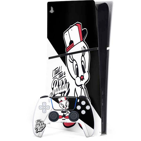 Looney Tunes Retro Tweety Bird PS5 Slim Digital Edition Console Skin