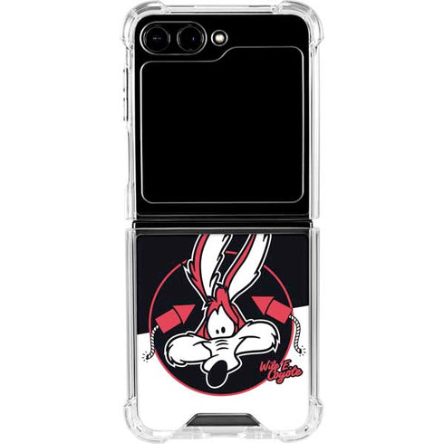 Looney Tunes Retro Wile E Coyote Galaxy Z Flip5 5G Clear Case