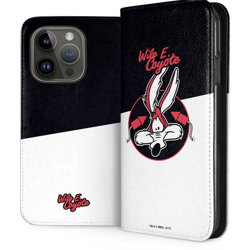 Looney Tunes Retro Wile E Coyote iPhone 14 Pro Folio Case