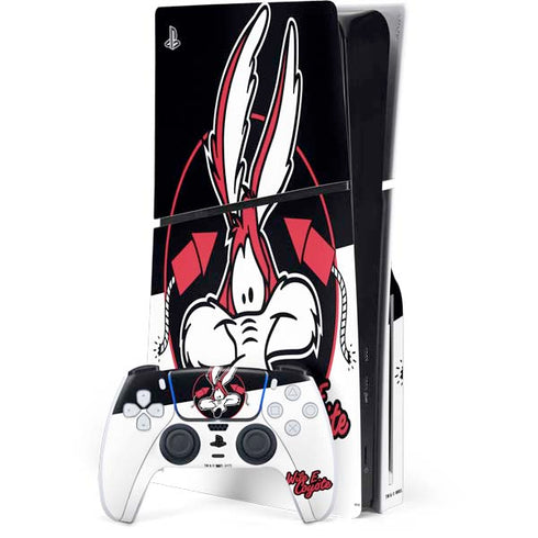 Looney Tunes Retro Wile E Coyote PS5 Slim Disk Bundle Skin