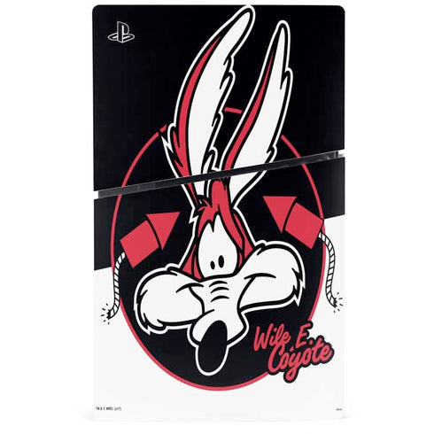 Looney Tunes Retro Wile E Coyote PS5 Slim Digital Edition Console Skin