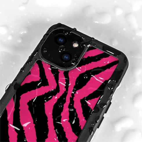 Retro Zebra iPhone 13 Mini Waterproof Case