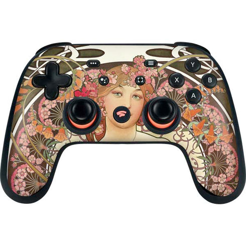 Alphonse Mucha Reverie 1897 Google Stadia Controller Skin