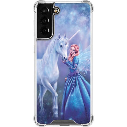 Rachel Anderson Rhiannon Fairy and Unicorn Galaxy S21 FE Clear Case
