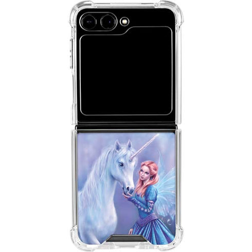 Rhiannon Fairy and Unicorn by Rachel Anderson Galaxy Z Flip5 5G Clear Case