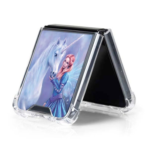 Rhiannon Fairy and Unicorn by Rachel Anderson Galaxy Z Flip5 5G Clear Case