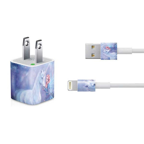 Rachel Anderson Rhiannon Fairy and Unicorn iPhone Charger (5W USB) Skin