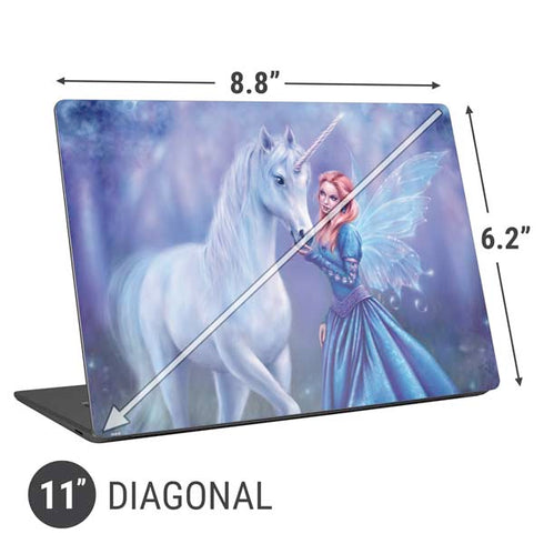 Rachel Anderson Rhiannon Fairy and Unicorn Universal Laptop 11in (8.8 x 6.2in) Skin