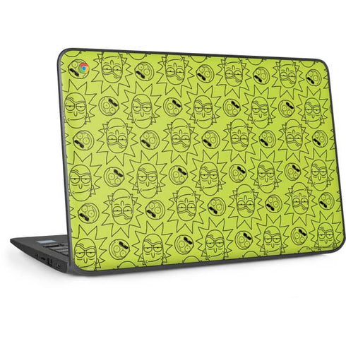 Adult Swim Rick and Morty Rick and Morty All Over Print HP Chromebook Skin