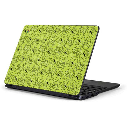 Adult Swim Rick and Morty Rick and Morty All Over Print Samsung Chromebook Skin