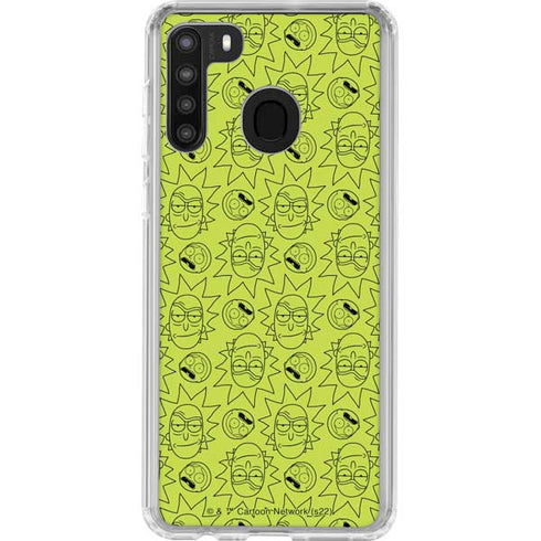 Adult Swim Rick and Morty Rick and Morty All Over Print Galaxy A21 Clear Case