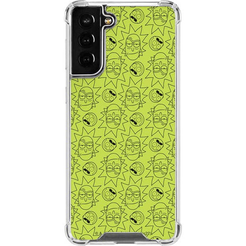 Adult Swim Rick and Morty Rick and Morty All Over Print Galaxy S21 FE Clear Case