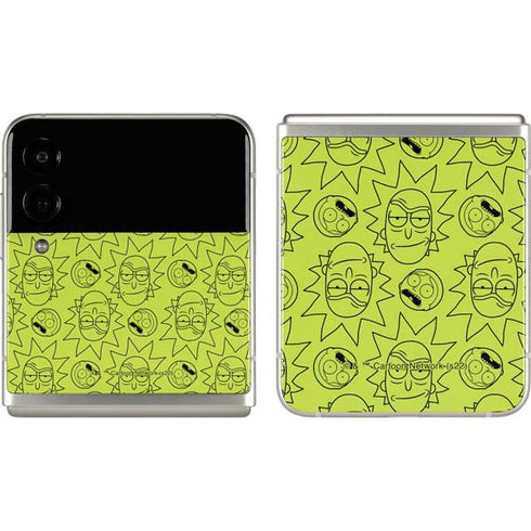Adult Swim Rick and Morty Rick and Morty All Over Print Galaxy Z Flip3 5G Skin