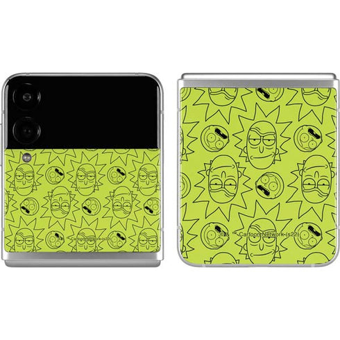 Adult Swim Rick and Morty Rick and Morty All Over Print Galaxy Z Flip4 5G Skin