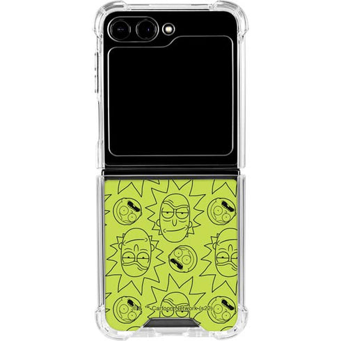 Adult Swim Rick and Morty Rick and Morty All Over Print Galaxy Z Flip5 5G Clear Case