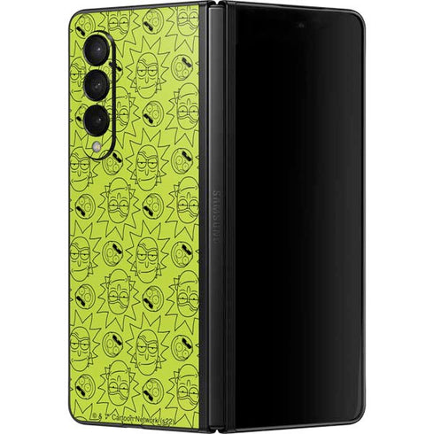 Adult Swim Rick and Morty Rick and Morty All Over Print Galaxy Z Fold3 5G Skin