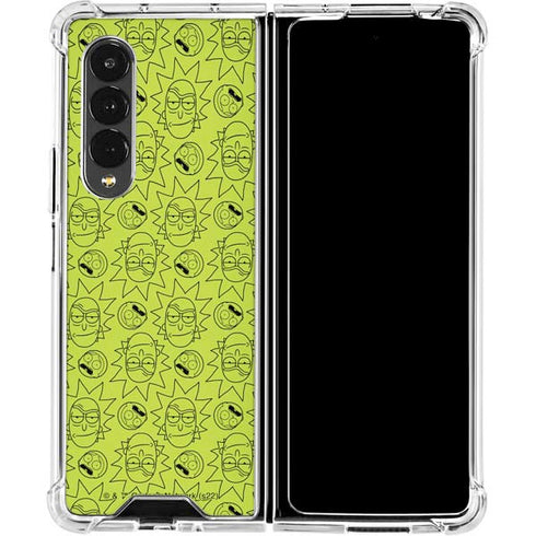 Adult Swim Rick and Morty Rick and Morty All Over Print Galaxy Z Fold4 5G Clear Case