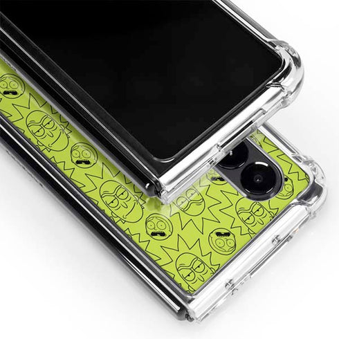 Adult Swim Rick and Morty Rick and Morty All Over Print Galaxy Z Fold4 5G Clear Case