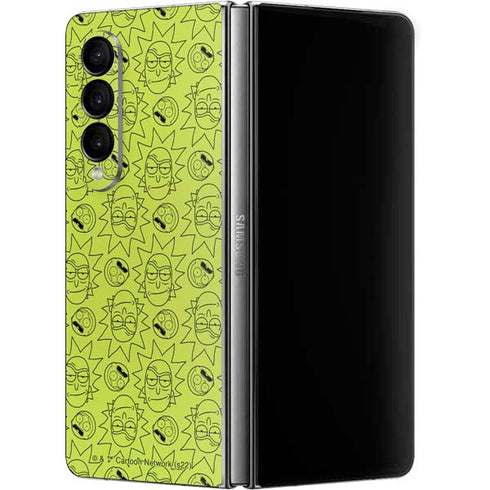 Adult Swim Rick and Morty Rick and Morty All Over Print Galaxy Z Fold4 5G Skin