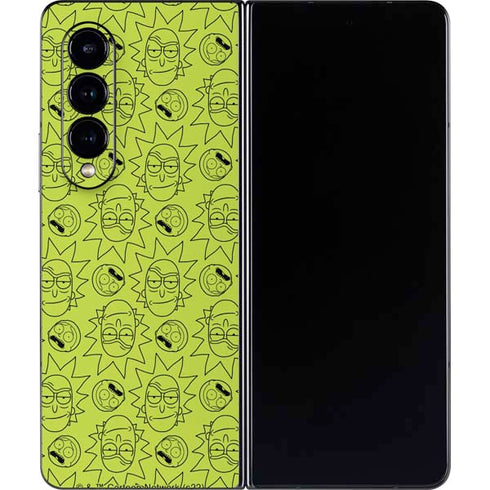 Adult Swim Rick and Morty Rick and Morty All Over Print Galaxy Z Fold4 5G Skin