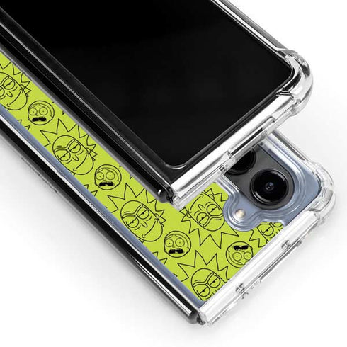 Adult Swim Rick and Morty Rick and Morty All Over Print Galaxy Z Fold5 5G Clear Case