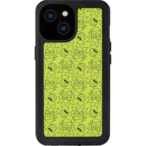 Adult Swim Rick and Morty Rick and Morty All Over Print iPhone 15 Waterproof Case