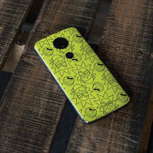 Adult Swim Rick and Morty Rick and Morty All Over Print Moto E5 Plus Skin