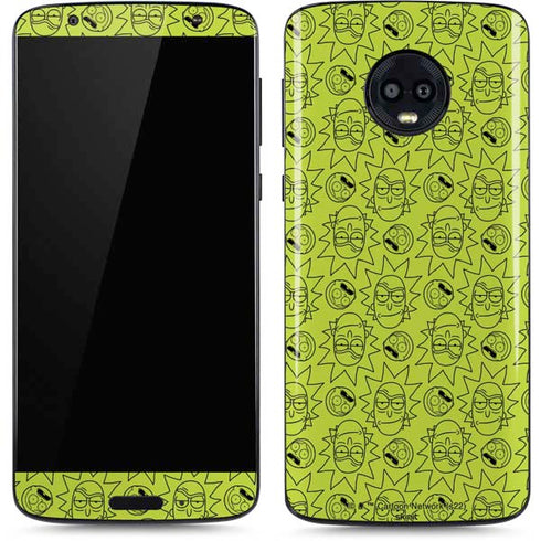 Adult Swim Rick and Morty Rick and Morty All Over Print Moto G6 Skin