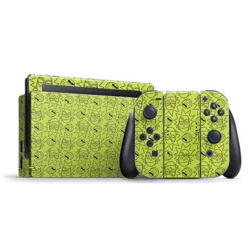 Adult Swim Rick and Morty Rick and Morty All Over Print Nintendo Switch Bundle Skin