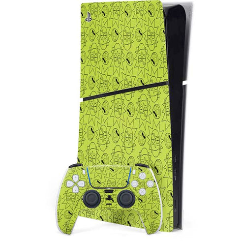 Adult Swim Rick and Morty Rick and Morty All Over Print PS5 Slim Digital Edition Bundle Skin
