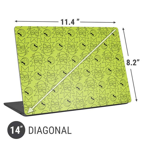 Adult Swim Rick and Morty Rick and Morty All Over Print Universal Laptop 14in (11.4 x 8.2in) Skin