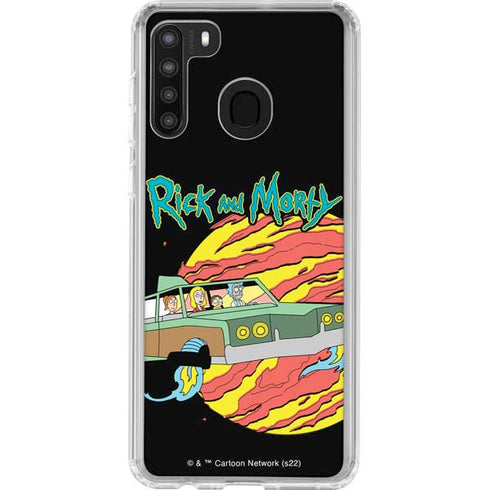 Adult Swim Rick and Morty Family Wagon Galaxy A21 Clear Case