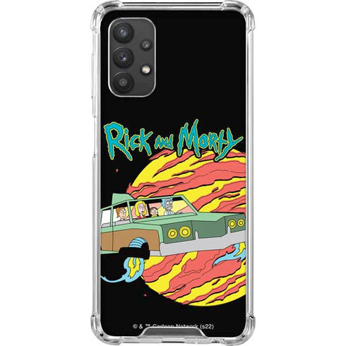 Adult Swim Rick and Morty Family Wagon Galaxy A32 5G Clear Case