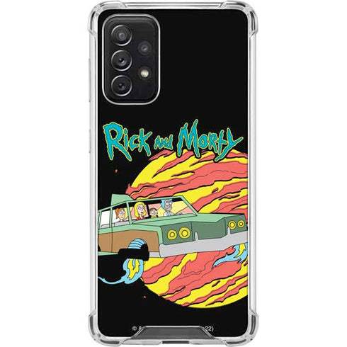 Adult Swim Rick and Morty Family Wagon Galaxy A72 5G Clear Case