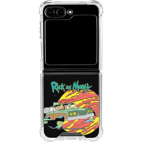 Adult Swim Rick and Morty Family Wagon Galaxy Z Flip5 5G Clear Case