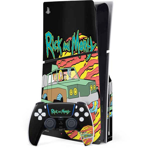 Adult Swim Rick and Morty Family Wagon PS5 Slim Disk Bundle Skin