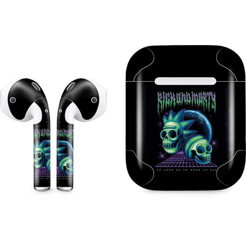 Adult Swim Rick and Morty Neon Skulls Apple AirPods Skin