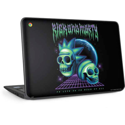 Adult Swim Rick and Morty Neon Skulls HP Chromebook Skin