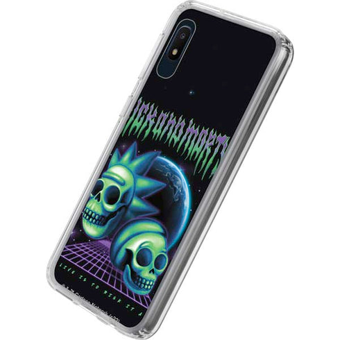 Adult Swim Rick and Morty Neon Skulls Galaxy A10e Clear Case