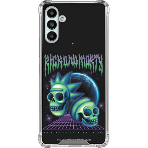 Adult Swim Rick and Morty Neon Skulls Galaxy A13 5G Clear Case