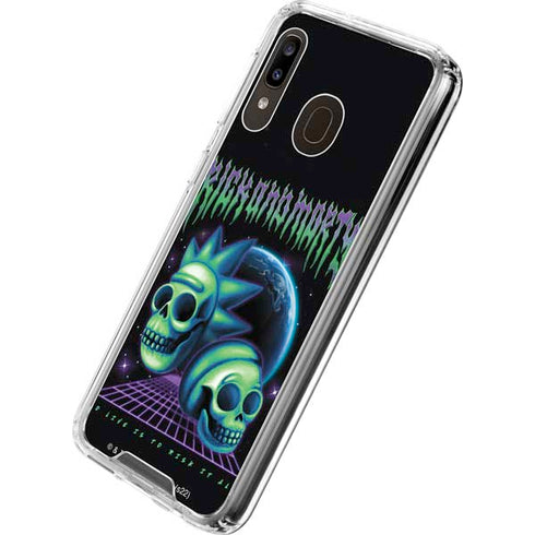 Adult Swim Rick and Morty Neon Skulls Galaxy A30 Clear Case
