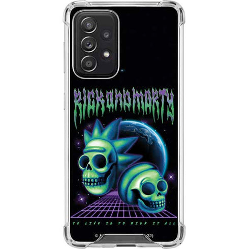 Adult Swim Rick and Morty Neon Skulls Galaxy A52 5G Clear Case