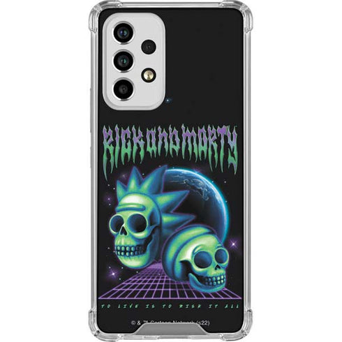 Adult Swim Rick and Morty Neon Skulls Galaxy A53 5G Clear Case