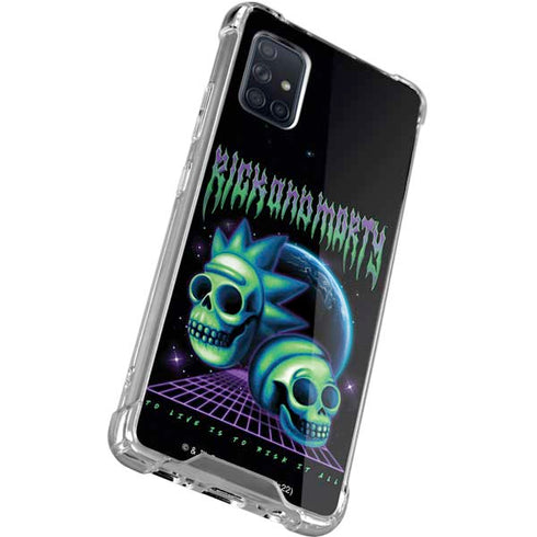 Adult Swim Rick and Morty Neon Skulls Galaxy A71 5G Clear Case