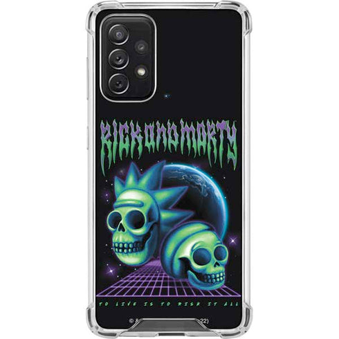 Adult Swim Rick and Morty Neon Skulls Galaxy A72 5G Clear Case