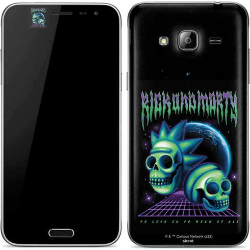Adult Swim Rick and Morty Neon Skulls Galaxy J3 Skin