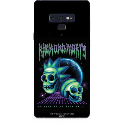 Adult Swim Rick and Morty Neon Skulls Galaxy Note 9 Skin