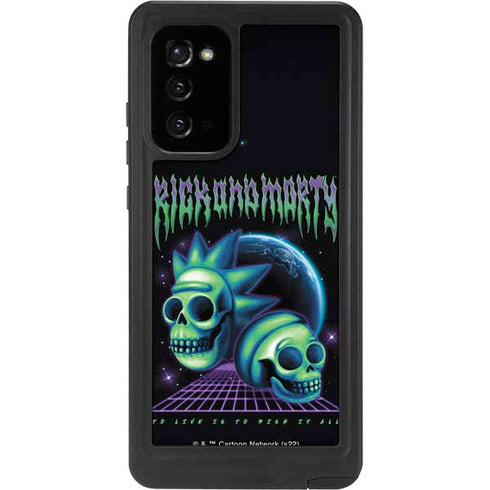 Adult Swim Rick and Morty Neon Skulls Galaxy Note20 5G Waterproof Case