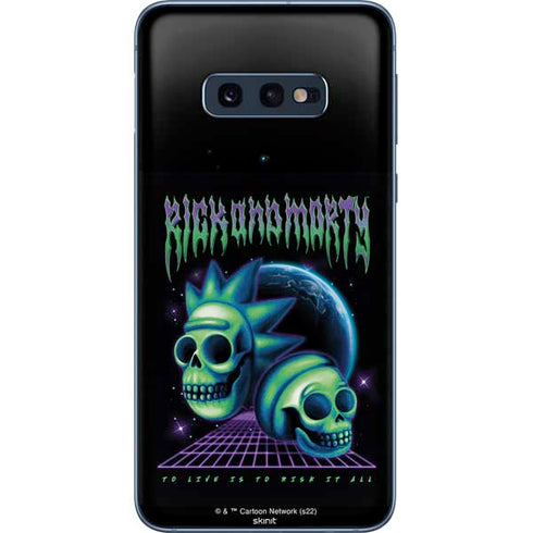 Adult Swim Rick and Morty Neon Skulls Galaxy S10e Skin